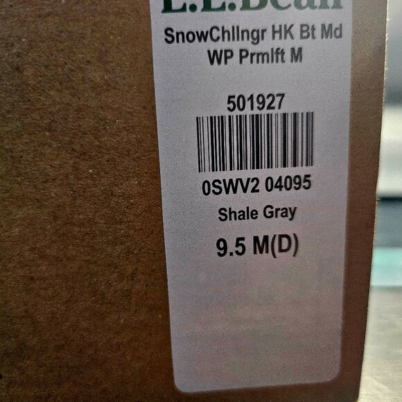 LL BEAN Snow Challenger Hiking Boots, Men\'s Size 9.5, Dark Gray, Brand New In Bx main image 3